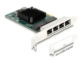 DeLock PCI Express x4 / Sieťová karta / 4X RJ45 Gigabit LAN / BCM (88208)