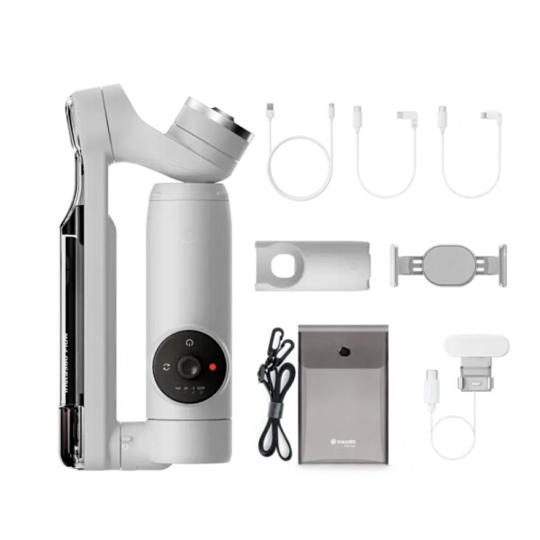 Insta360 Flow Creator Kit šedá / Stabilizátor pre mobilné telefóny + príslušenstvo / 2900 mAh / BT (CINSABBA/CG)