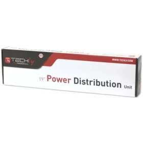 Techly 107746 19" čierna, červená / PDU lišta do racku / 8x Schuko / IEC C14 / 16 A / 2 m / 1U (107746)