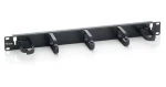 Equip 19" čierna / Vyväzovací panel / 1U / 5x plastová úchytka / oceľ, plast (327311)