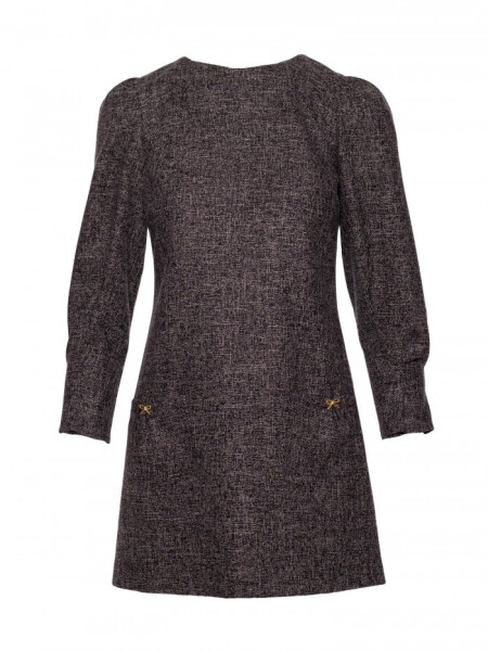 M870 Tweed mini šaty - čierne EU XL