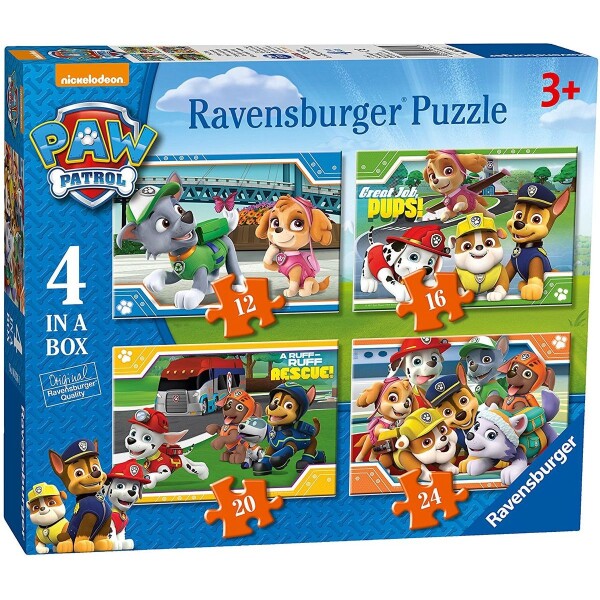 Ravensburger Tlapková patrola 4 v 1 - 12+16+20+24 dielikov