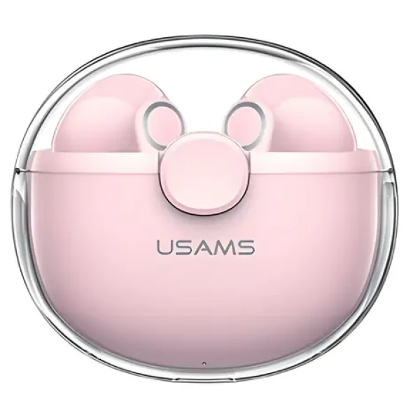 USAMS BHUBU04 TWS ružová / Bezdrôtové slúchadlá do uší / Bluetooth 5.1 / 30 mAh + 300 mAh (BHUBU04)