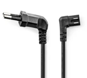 Nedis napájací kábel Euro(M) - IEC-320-C7 uhlový 2 m čierny / Napájací kábel / Uhlový ľavý / Plochý PVC (CEGL11055BK20)