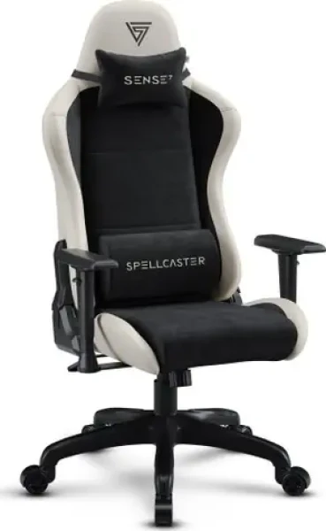 SENSE7 Spellcaster FUKU PU čierno-béžová / Herná stolička / Alcantara / nastaviteľné / pojazdové kolieska / nosnosť 150 kg