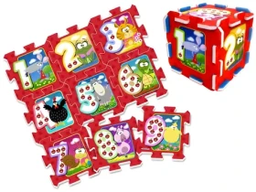 STAMP Penové podlahové puzzle Zvieratká a čísla