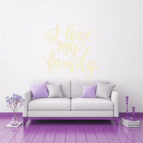 Veselá Stena Samolepka I love my family Farba: béžová, Veľkosť: 60 x 62 cm