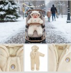 Pidilidi Zimná dojčenská kombinéza PD1166-11 Beige - 56/62 | 0-3m