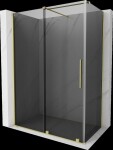 MEXEN/S - Velár sprchovací kút, posuvné dvere 150 x 80, grafit, zlato kartáčovaná 871-150-080-41-55