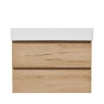 Kúpeľňová skrinka 2 zásuvková s umývadlom SAT B-Way 79x50x45 cm dub mat BWAY280OAKU2BI BWAY280OAKU2BI