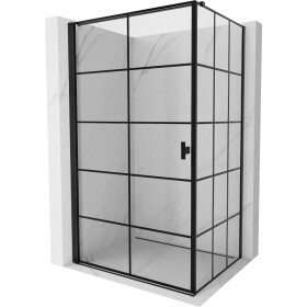 MEXEN/S - Mist-B sprchovací kút dvere krídlové ľavá 80 x 95, čierna kratka, čierna 8A2T-080-095-70-77-L