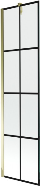 MEXEN/S - Next vaňová zástena FIX 50 x 150, čierna dekor, zlatá 895-050-000-00-77-50