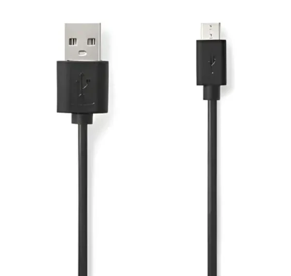 Nedis USB 2.0 kábel čierna (CCGL60501BK10) / Kábel USB / USB-A - Micro-B / 480 Mbps / 1 m (CCGL60501BK10)