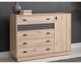 Komoda so šuplíkmi Ancona, 135 cm, dub estana/antracit%