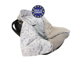 Bomimi Zavinovacia deka do autosedačky VELVET lesné zvieratká, šedá (BO2307GRY010)
