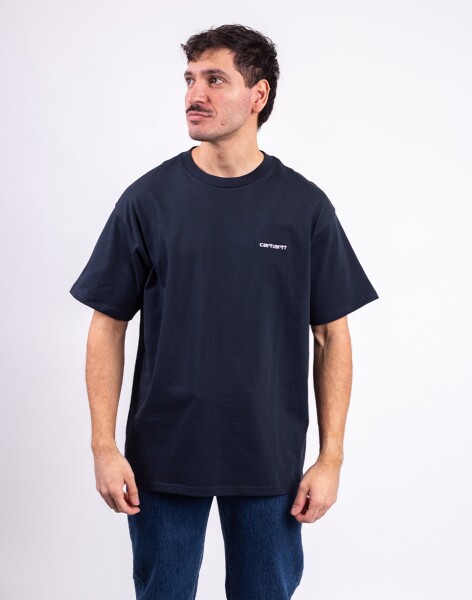 Carhartt WIP S/S Script Embroidery T-Shirt Deep Night/White S