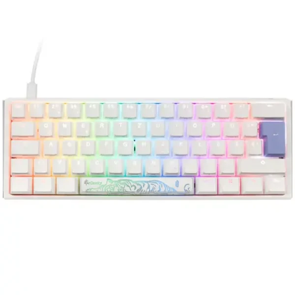 Ducky One 3 Classic Mini Cherry MX-Speed-Silver biela / herná klávesnica / podsvietená / mechanická / drôtová USB-C / DE (DKON2161ST-PDEPDPWWWSC1)