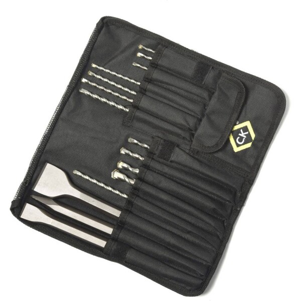 C.K T3133 tvrdý kov sada vrtákov do betónu 15-dielna 5 mm, 5.5 mm, 6 mm, 6.5 mm, 7 mm, 8 mm, 10 mm, 12 mm SDS plus 1 ks; T3133