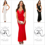 Red-Carpet-Look! Koucla Gown with Rhinestones white