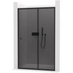 CERANO - Sprchové posuvné dvere Varone POINT Ľ/P - 6 mm - čierna matná, grafitové sklo - 120x195 CER-429532