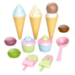 Mamido Sada zmrzliny a sladkostí Cupcakes Macaroons