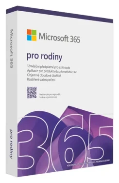 Microsoft 365 pre rodiny CZ / Kancelársky softvér / Elektronická licencia / 12 mesiacov / Až 6 užívateľov / 6 TB OneDrive (EP2-32354)
