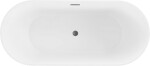 MEXEN/S - Flavia vaňa voľne stojaca 170 x 75, biela, sifón a prepad grafit kartáčovaná 54031708000-66