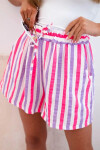 Dámske bavlnené pruhované šortky fialové UNI