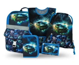 BAAGL SET 5 Zippy Závodné auto: aktovka, peračník, sáčok, zástera, peňaženka (A-36517)