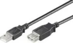 MicroConnect Prepojovací kábel USB 2.0 M - USB 2.0 F 0.1m čierna / 480 Mbit/s (USBAAF01B)