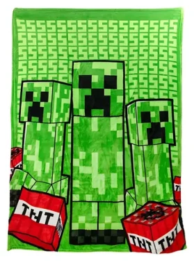 Paladone Minecraft Creeper deka s vankúšom / Deka / 120 x 150 cm / Plyšová / 2v1 skladacia do vankúša (PP13660MCFEPM)