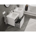 MEXEN/S - Rivel kúpeľňová skrinka 50 cm s umývadlom Otis, 1 šuplík, reliéf, biela mat 91A20-05047-1-BF01-W18M01