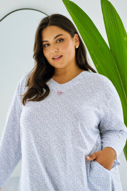 3464 NOČNÁ KOŠEĽA DEBORA 2XL-4XL Modrá 3xl
