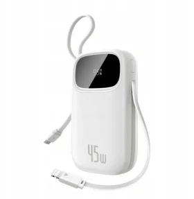 Baseus EnerFill FC31 Qpow 3 biela / Powerbanka / 20000mAh / 45W / USB-C a Lightning v tele / USB-A (E0028D01)