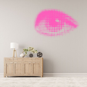 Veselá Stena Samolepka Oko Farba: růžová, Veľkosť: 80 x 53 cm