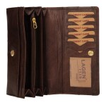 Dámska kožená peňaženka Lagen W-2025 Dark Brown