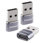 INTENSO C480A antracitová / Adaptér USB-C na USB-A / Hliníkové telo / 3 ks / USB 2.0 (7600013)