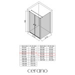 CERANO - Sprchovací kút Antelo L - Ľ/P - 6 mm - čierna matná, transparentné sklo - 88x70 - otočný CER-666520