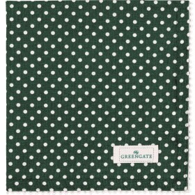 GREEN GATE Bavlnená servítka s krajkou Dotty Dark Green