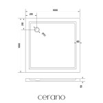 CERANO - Sprchová vanička štvorcová Soto - akrylát - biela lesklá - 100x100x5 CER-425545