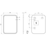 SAPHO - CETIS zrkadlo s LED osvetlením 60x80cm, čierna mat CT080