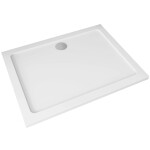 CERANO - Sprchová vanička obdĺžniková Piato - liaty mramor - biela lesklá - 90x80x3 CER-476954
