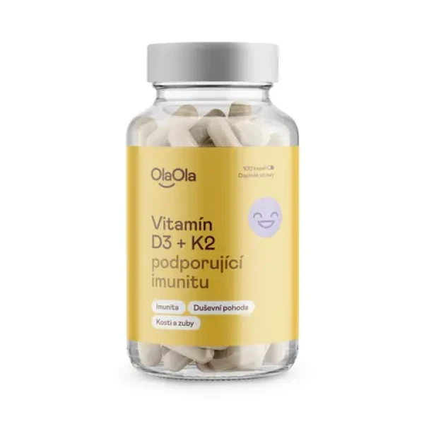 OlaOla Vitamín D3 a K2 podporujúci imunitu / 100 kapsúl (110016)