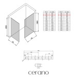 CERANO - Sprchová zástena Walk-in Crystal TL/P - 8 mm - bezvzperový systém - chróm, transparentné sklo - 60x60x200 CER-8050BD4665