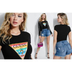 GUESS tričko Rainbow Logo Tee čierne XS Čierna