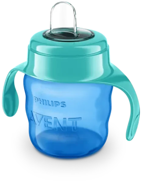 Philips Avent Hrnček Classic SCF551 modrá / 200 ml / od 6 mesiacov / s náustkom a držadlami
