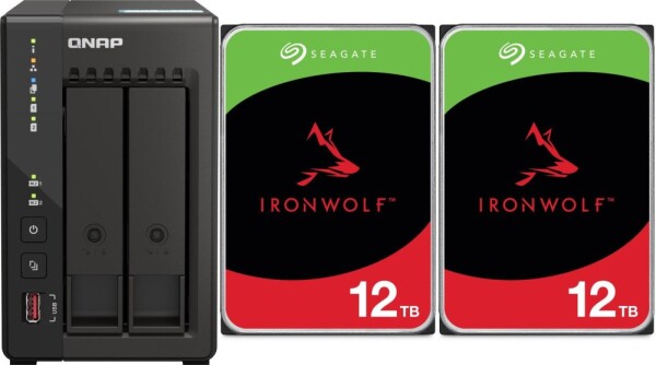 Qnap TS-253E-8G + 2x Seagate IronWolf 12TB (ST12000VN0008)