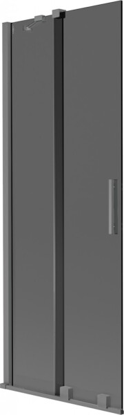 MEXEN/S - Velár dvojkrídlová posuvná vaňová zástena 70 x 150, grafit, grafit metal 896-070-000-41-95