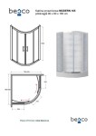 BESCO - Štvrťkruhový sprchovací kút MODERN 165 - FARBA rámu - Chróm / Leštený hliník (ALU), Rozmer A - 90, Rozmer B - 90, Rozmer C - 165, Smer zatvárania - Univerzálne Ľavé / Pravé, Výplň - Fume bezpečnostné sklo - 6 mm BCMD90CTVRT65CG