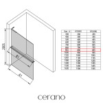 CERANO - Sprchová zástena Walk-in Onyx L-ľavá vzpera - 8 mm + polička/držiak na uteráky - čierna matná, grafitové sklo - 90x200 CER-8050BD803